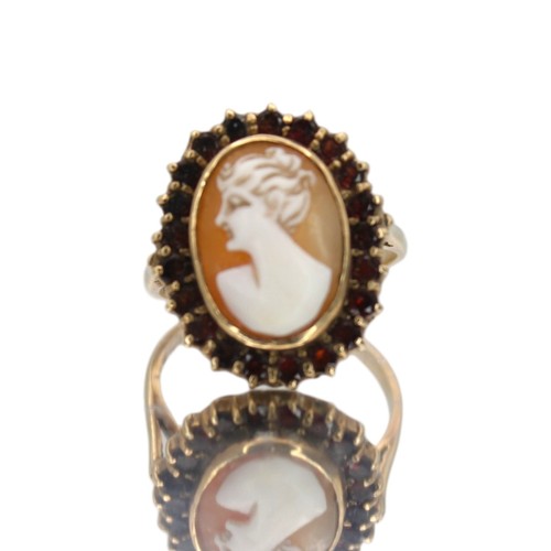 Gold cameo ring - cameo,