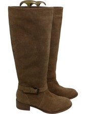 Boden Boots Knee High Brown Suede Buckle Size UK 6 EU 39