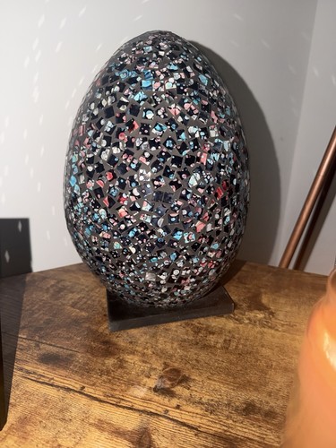 Egg shaped mosaic lamp black - lamp,