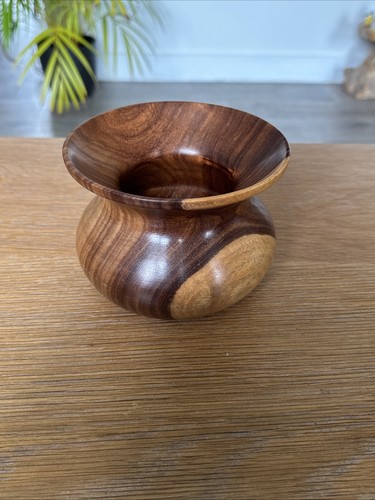 Handcrafted turned wooden vase - handcrafted,