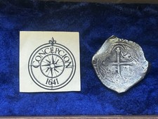 Rare 1640 Spanish Silver 8 Reales CONCEPCION Shipwreck Coin Mexico Free Shipping