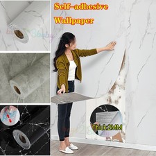 Thick Marble Wallpaper Kitchen