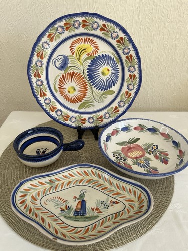 Quimper faience plates bowls - quimper,