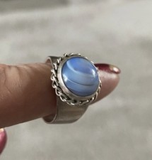 Blue Lace Agate Silver Ring