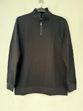 Burton Jumper Mens Size Large Black 1/4 Zip Fleece Lined High Neck Cotton Blend 