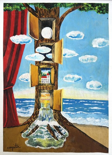 René magritte drawing old - drawing, on