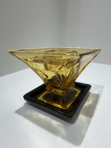 Art deco stölzle amber - stölzle, glass