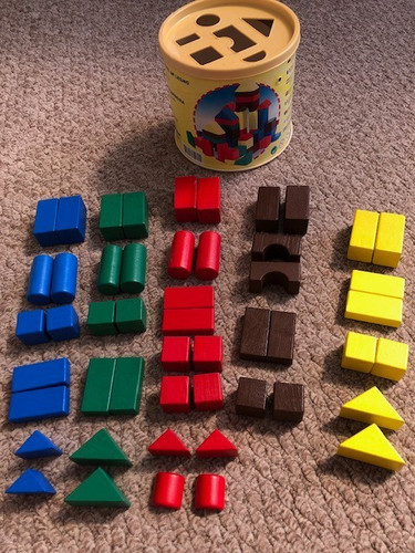 Colourful wooden bricks - 50,