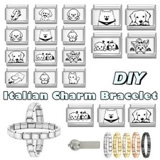 Pet Puppy Dog Italian Charms Fits All 9m Italian Bracelet Modular Charms DIY