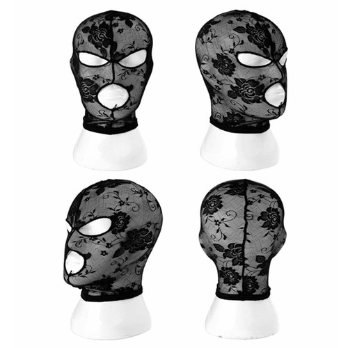 Elastic black lace mask - elastic,