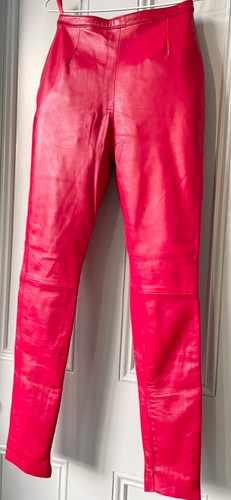 Red leather pants crazy - red,