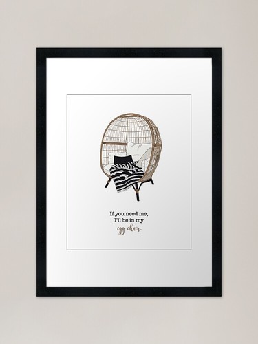 Egg chair framed art print - egg,