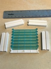 LEGO 8 x Sliding Garage Roller Door Section & Handle BLUE + 4 x Grooved Bricks