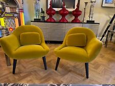Ex Showhome Poliform Mad chair  armchair mustard silk fabric rrp £2885 L