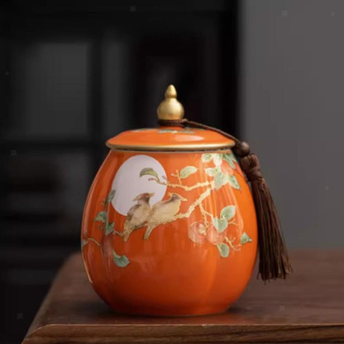 Tea storage bottle - jar, ceramic