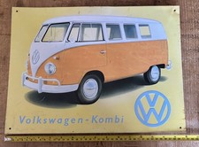 Vintage  Orange Volkswagen Kombi Original Metal Sign 