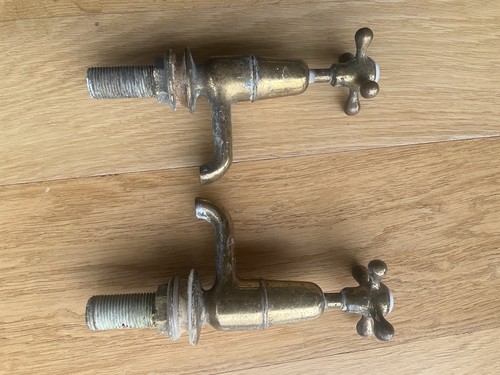 Vintage brass basin taps hot - basin,