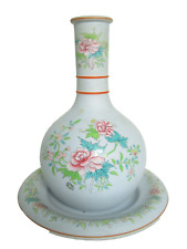 ANTIQUE c1855 COPELAND SPODE CHINESE FAMILLE ROSE WATER BOTTLE VASE & SAUCER