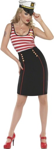 Adult ladies sailor navy dress - ladies,