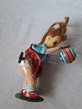 Vintage Wind Up Doll. 1950s bouncing a ball 
