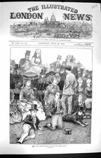 Original Old Antique Print