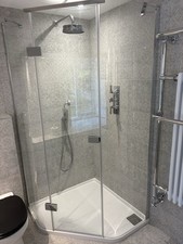 900 x 900mm Quadrant Shower Enclosure Frameless Walk In 8mm Glass Tray & Waste