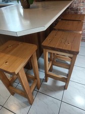 Solid Wood Bar Stool- Many Colours. Handmade. Unique Design