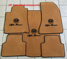 Trunk mat set for Alfa Romeo 159 Sportwagon Dattel black velvet