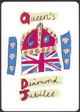 Playing Cards Single Card Wide QUEEN ELIZABETH II 2 DIAMOND JUBILEE Royal Art A