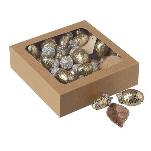 Gold glitter acorn - glitter,