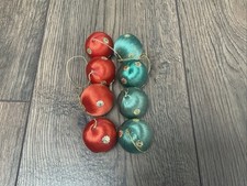 Vintage 1960s Spun Silk Christmas Baubles Decorations X 8