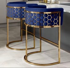 Modern Luxury Velvet High Back Breakfast Bar Kitchen Stool,Dining Chairs