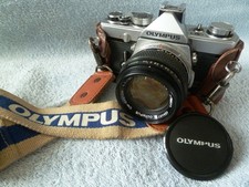 OLYMPUS OM-1 35mm SLR CAMERA + TESTED ZUIKO F1.4 50mm LENS + CASE & STRAP - GWO