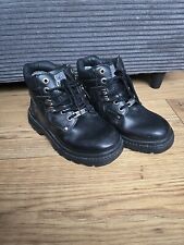 REDBACK Women's Ankle Boots Black Faux Leather Lace Up UK 4