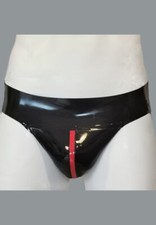 Rubber Latex 2 Panel Jockstrap with 1 cm Coloured Stripe