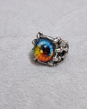 Gothic Dragon Eye Ring Silver