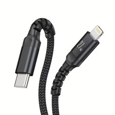 Heavy Duty Braided PD Fast Charger Lead USB C to iPhone Cable 14 13 12 11 X 8 7