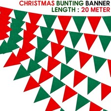 10m COLOUR BUNTING FLAGS PENNANTS PARTY DECORATIONS CHRISTMAS PARTY COLOURS UK