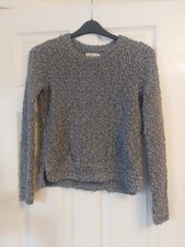 Hollister Jumper Small Grey Silver Fleck Yarn
