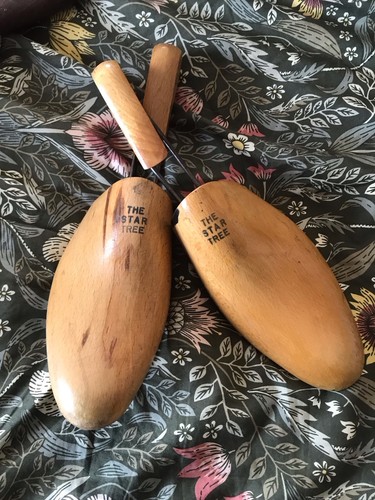 Vintage wooden shoe trees - wooden,