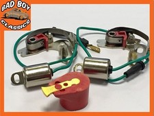 Points / Contact Set, Condenser x2 For Lucas 45D Distributor + RED ROTOR 