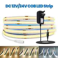 12V High Density COB LED Strip Lights Flexible Tape Rope Cabinet Kitchen Ligh