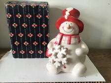 Vintage Shudehill Giftware Jolly Snowflake Snowman Christmas Figurine Large Size