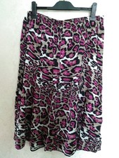 Ellie Louise Black, Cerise, Taupe Print Skirt Size 16