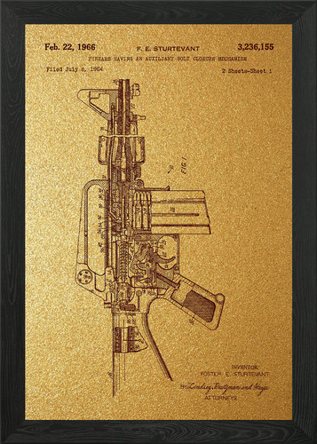 M16 rifle patent framed - 2,