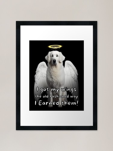 Angel dogs kuvasz framed art - angel,