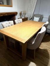 Solid Light Oak Extending Dining Table  - Extends from and up to 180-220-260cm