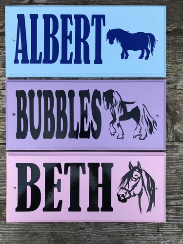 Large horse stable - door, sign
