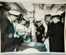 Officers On Cruiser HMS Blake mixing The Rum Ration Rating pouring 8.5 x 6.5 In