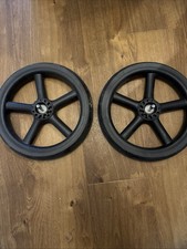 PAIR of Bugaboo Fox Rear Back Wheels Black cap